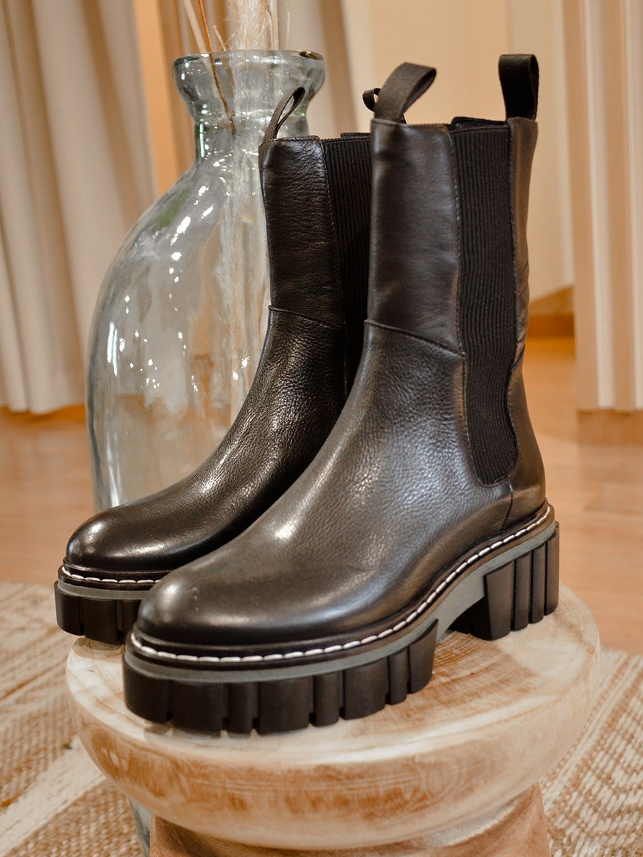 Boots Semerdjian Noires en cuir